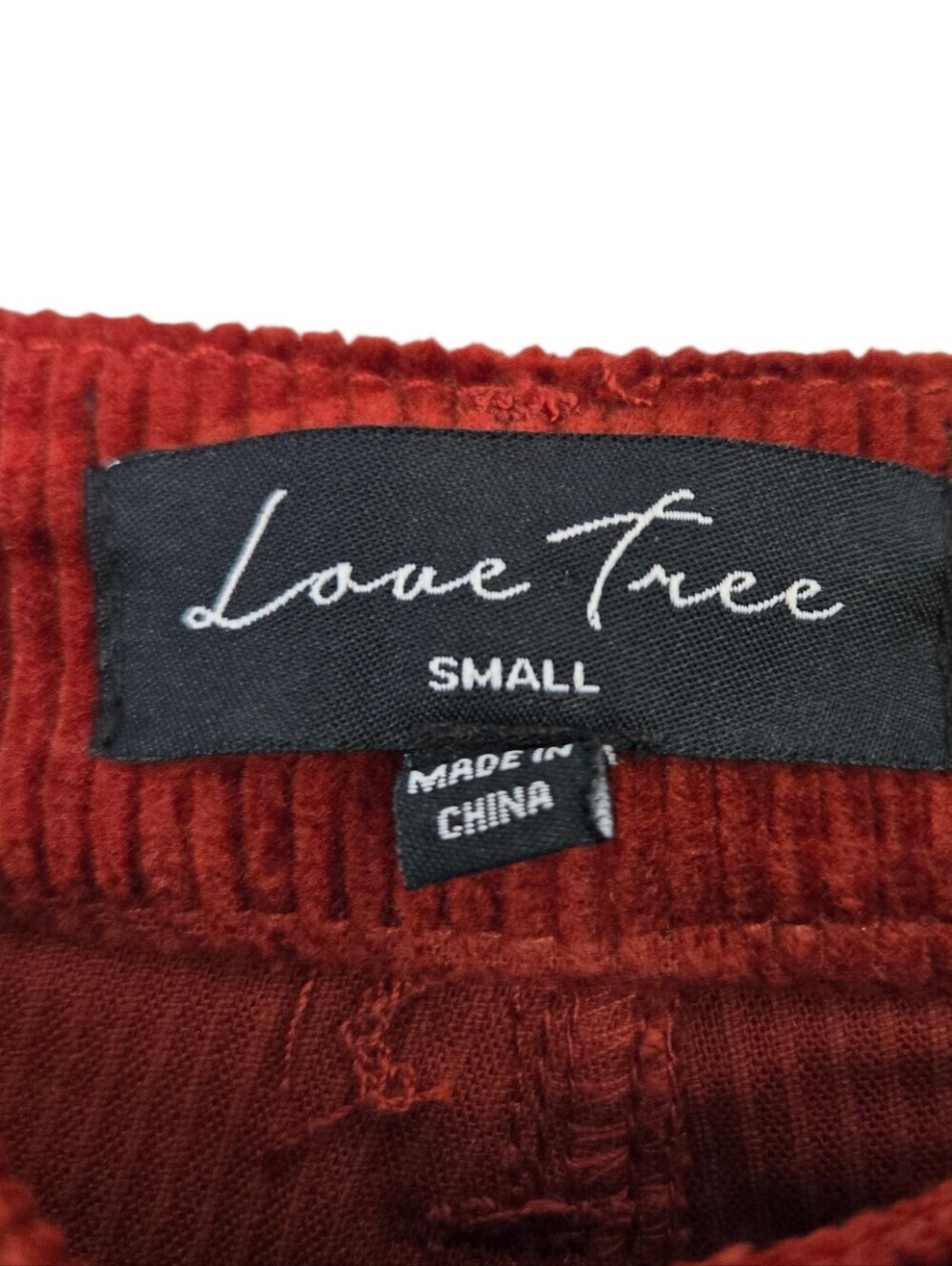✨🍂 Love Tree Rust Corduroy High Rise Button Fly Pants 🍂✨ - Picture 3 of 5